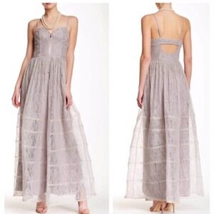 19-Betsey Johnson lace maxi dress, lilac, size 10